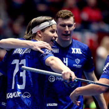 Finland celebrating a goal (Photo: IFF/Per Wiklund)